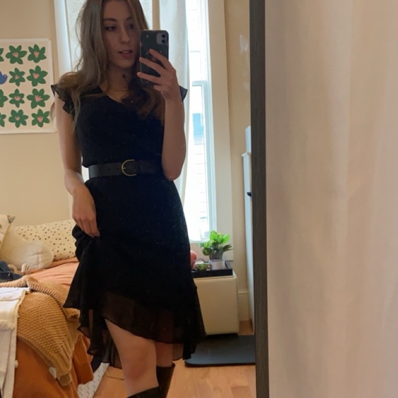 Vintage silk Max Studio midi ruffle dress size 0 - Picture 5 of 6